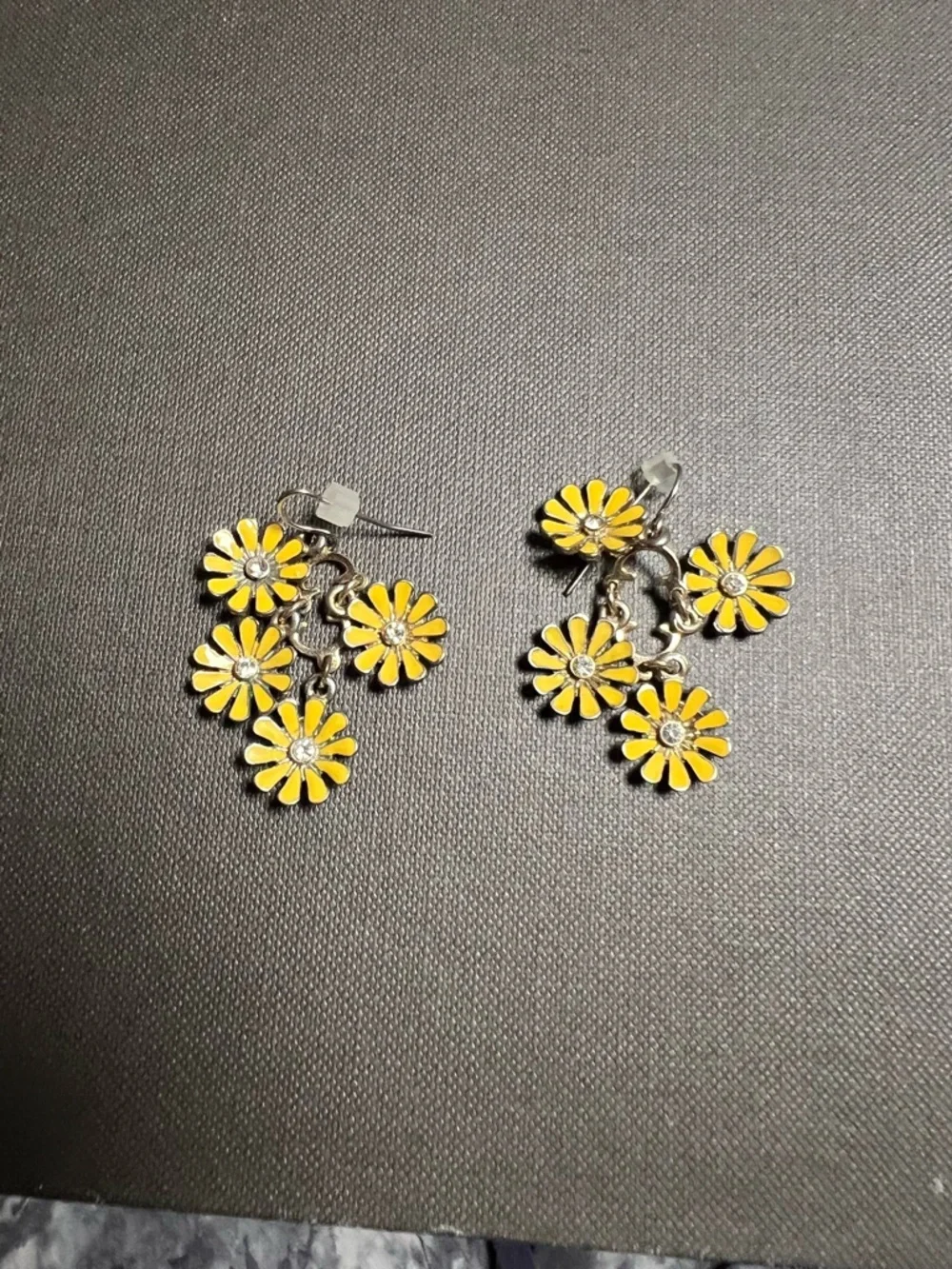 Yellow Daisy Dangle Earrings - Women's Jewelry - Picture 3 of 3